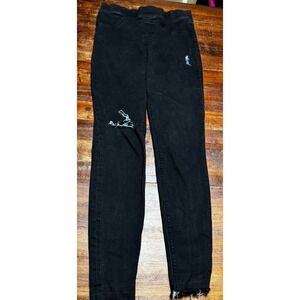 Spanx Womens High Rise‎ Jeggings Distressed Black Size Medium Tall